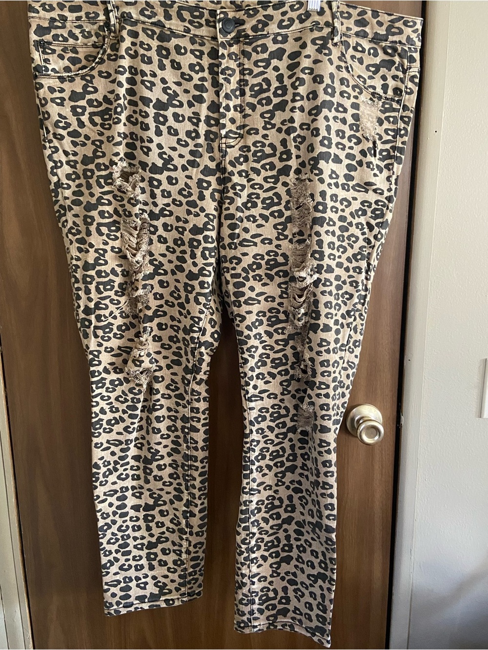 loralette Leopard Print Skinny Jeans in Tan and Black